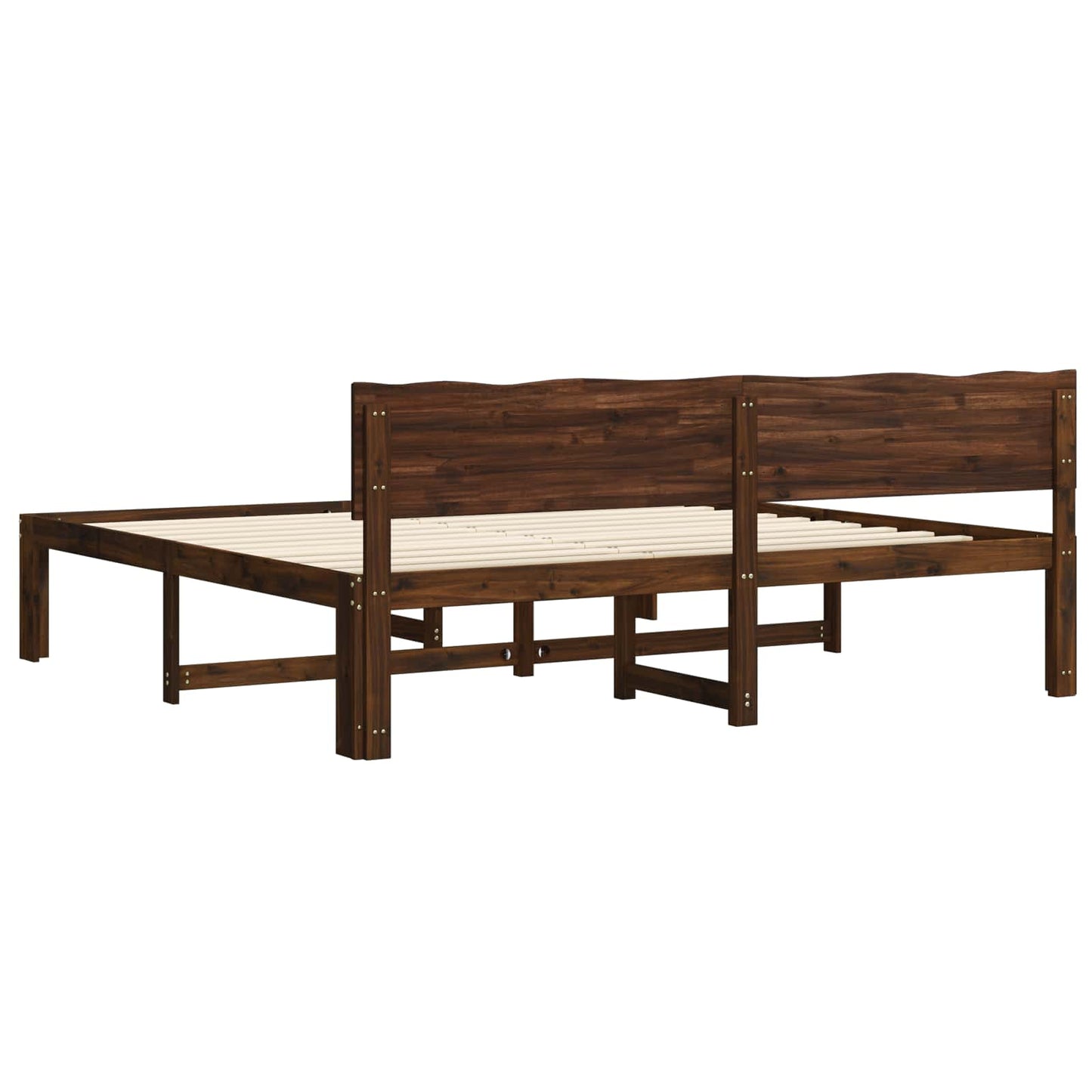 Dupla ágykeret fejtámlával ROSTOCK Sötét Barna 200 x 200 cm