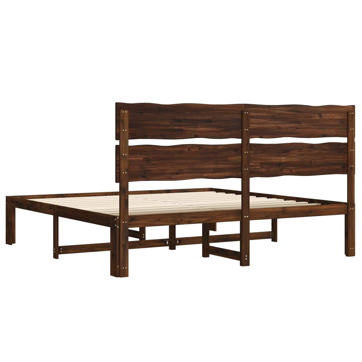 Dupla ágykeret fejtámlával ROSTOCK Sötét Barna 200 x 200 cm