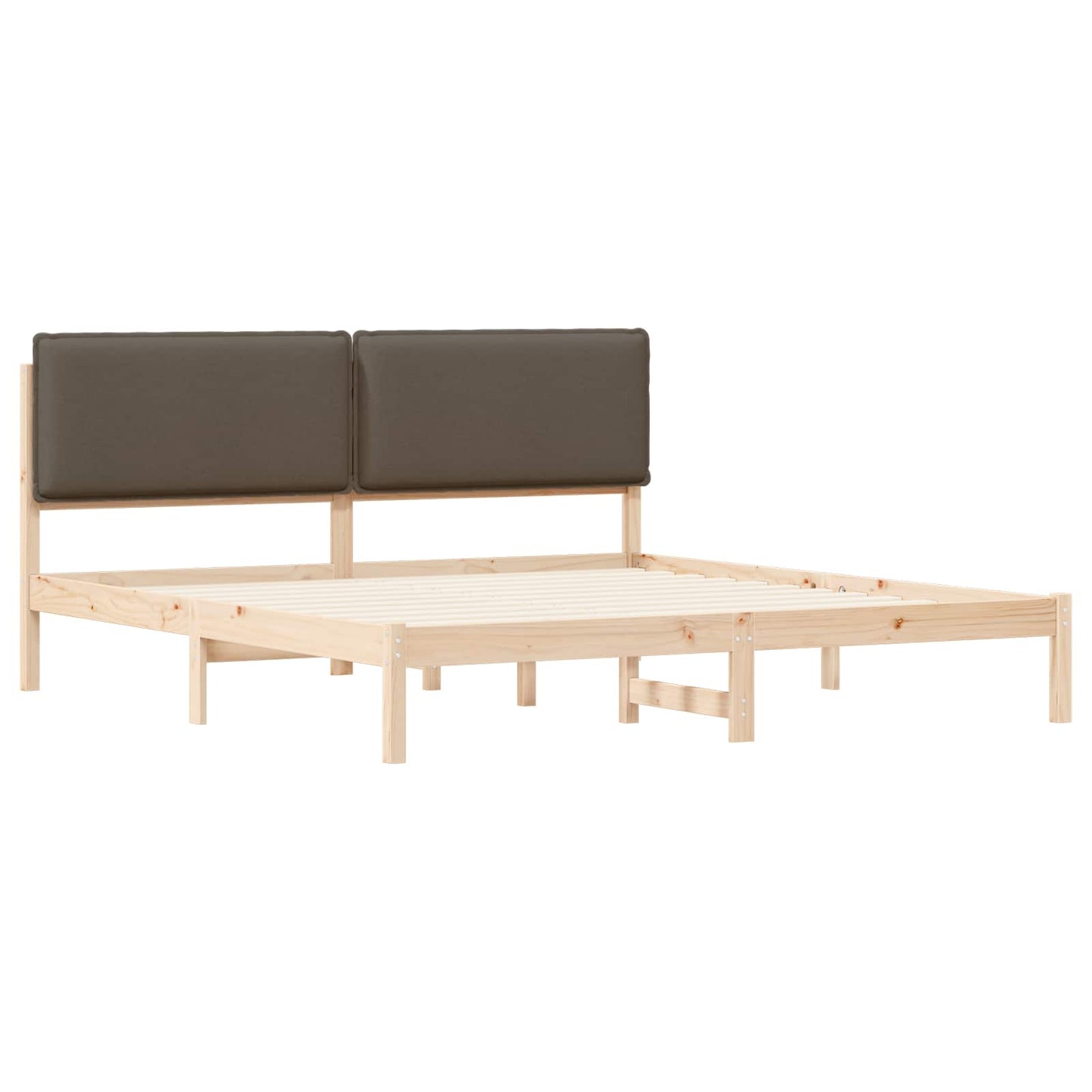 Ágykeret Kárpitozott Fejtámlával Tópszínű 200 x 200 cm