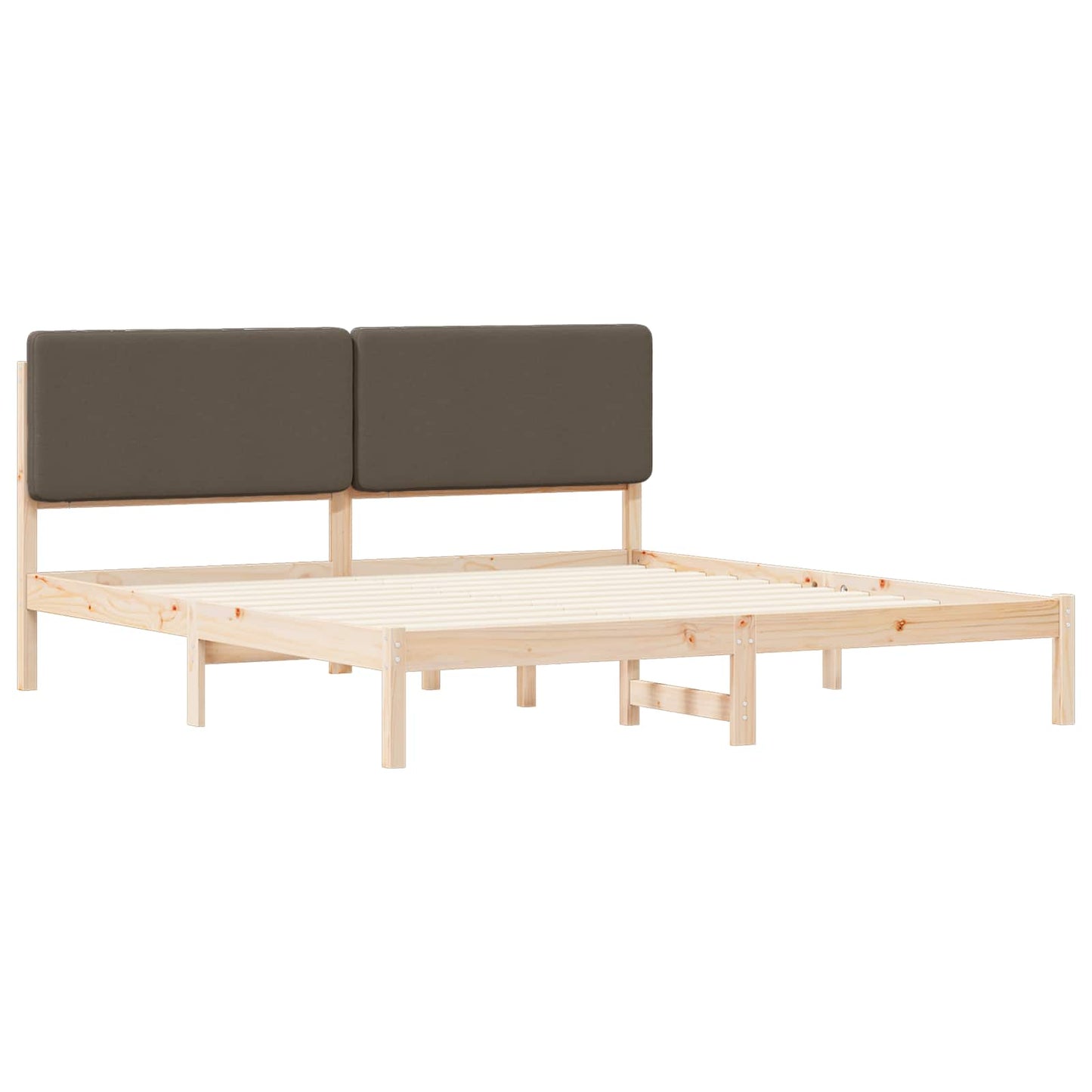 Ágykeret Kárpitozott Fejtámlával Tópszínű 200 x 200 cm