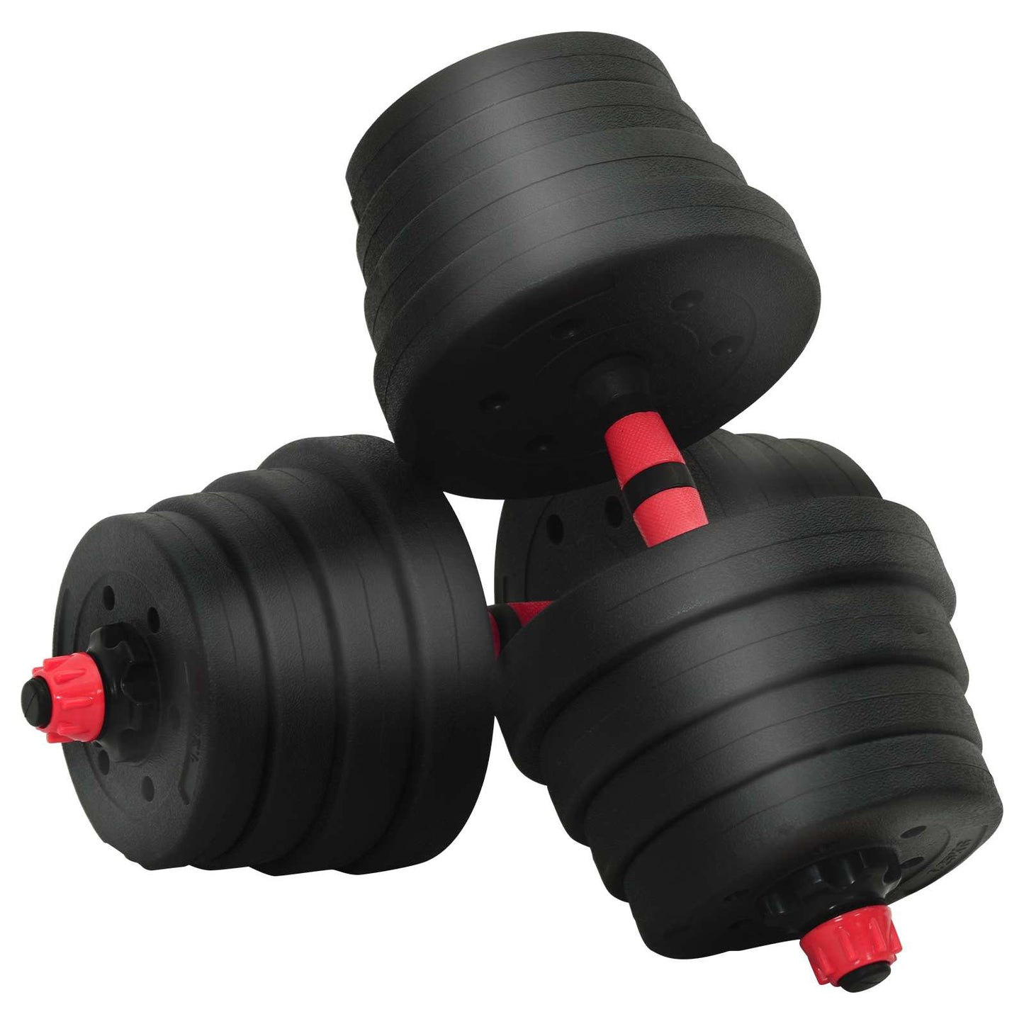 2 az 1-ben Kettlebell és Súlyzó Készlet 30 kg Fekete és piros