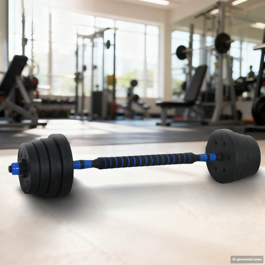 2 az 1-ben Kettlebell és Súlyzó Készlet 30 kg Fekete és Kék