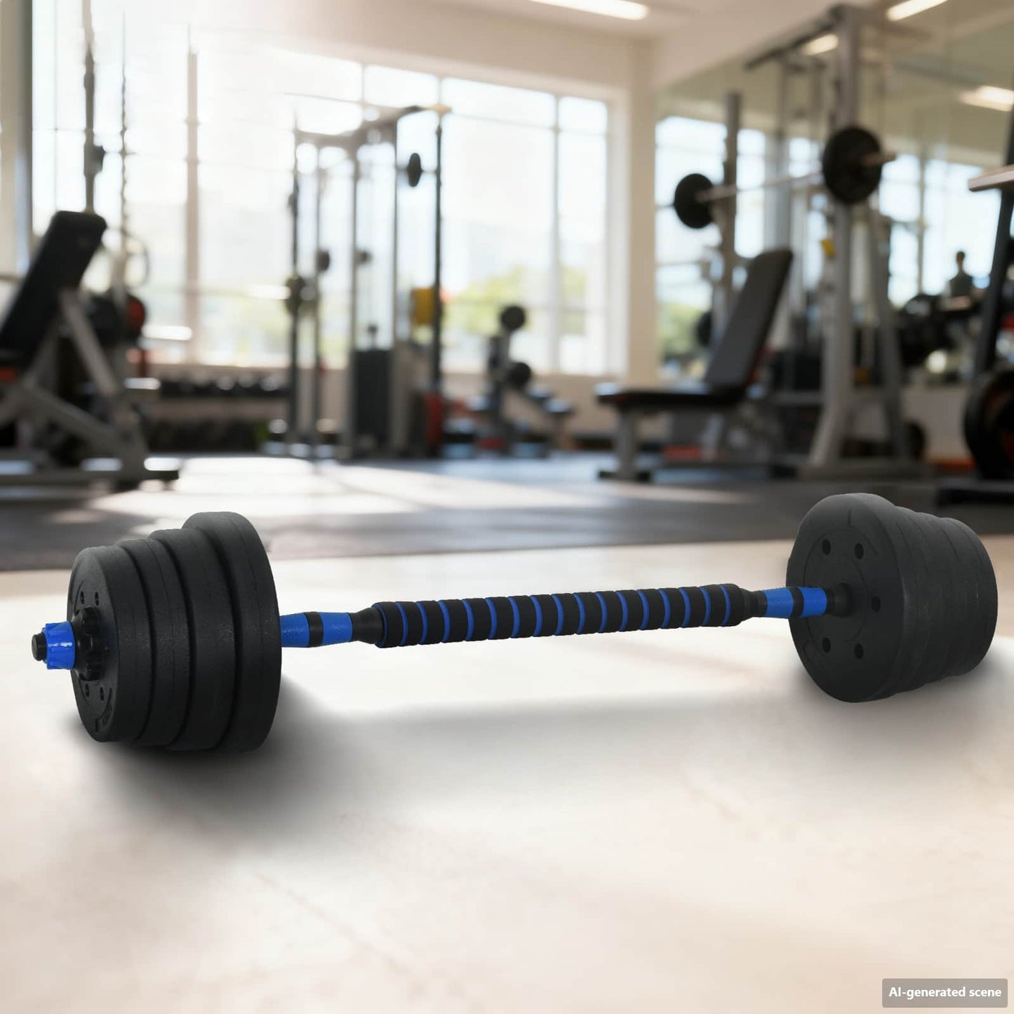 2 az 1-ben Kettlebell és Súlyzó Készlet 30 kg Fekete és Kék