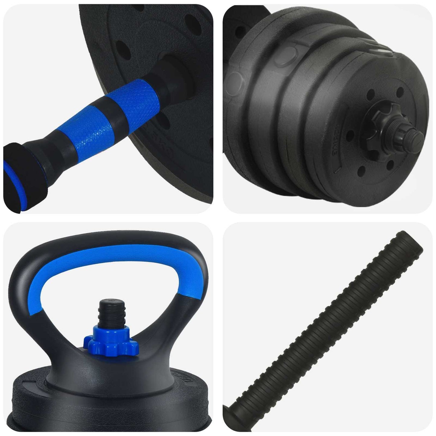 4 az 1-ben Súlyzó Súlyzós Kettlebell Készlet 30 kg
