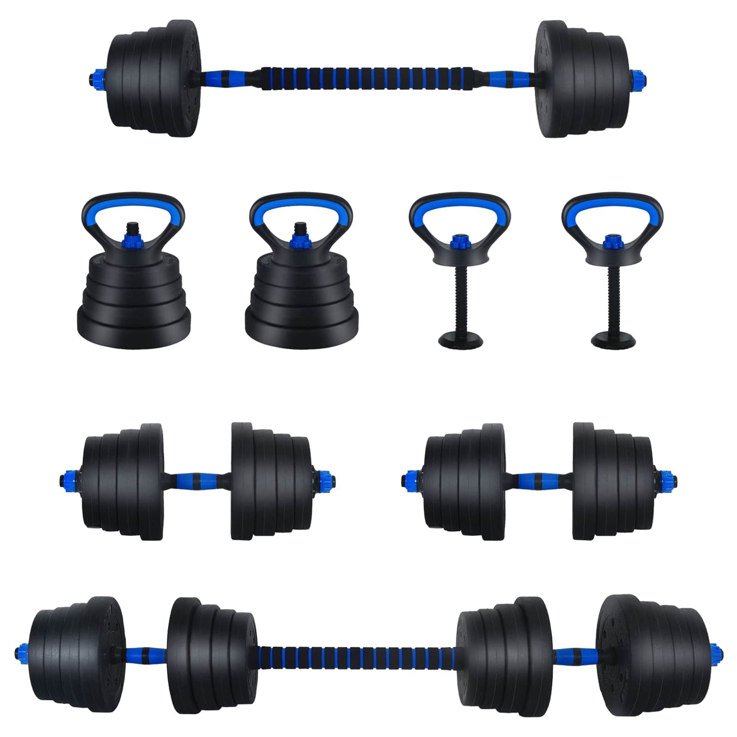 4 az 1-ben Súlyzó Súlyzós Kettlebell Készlet 30 kg
