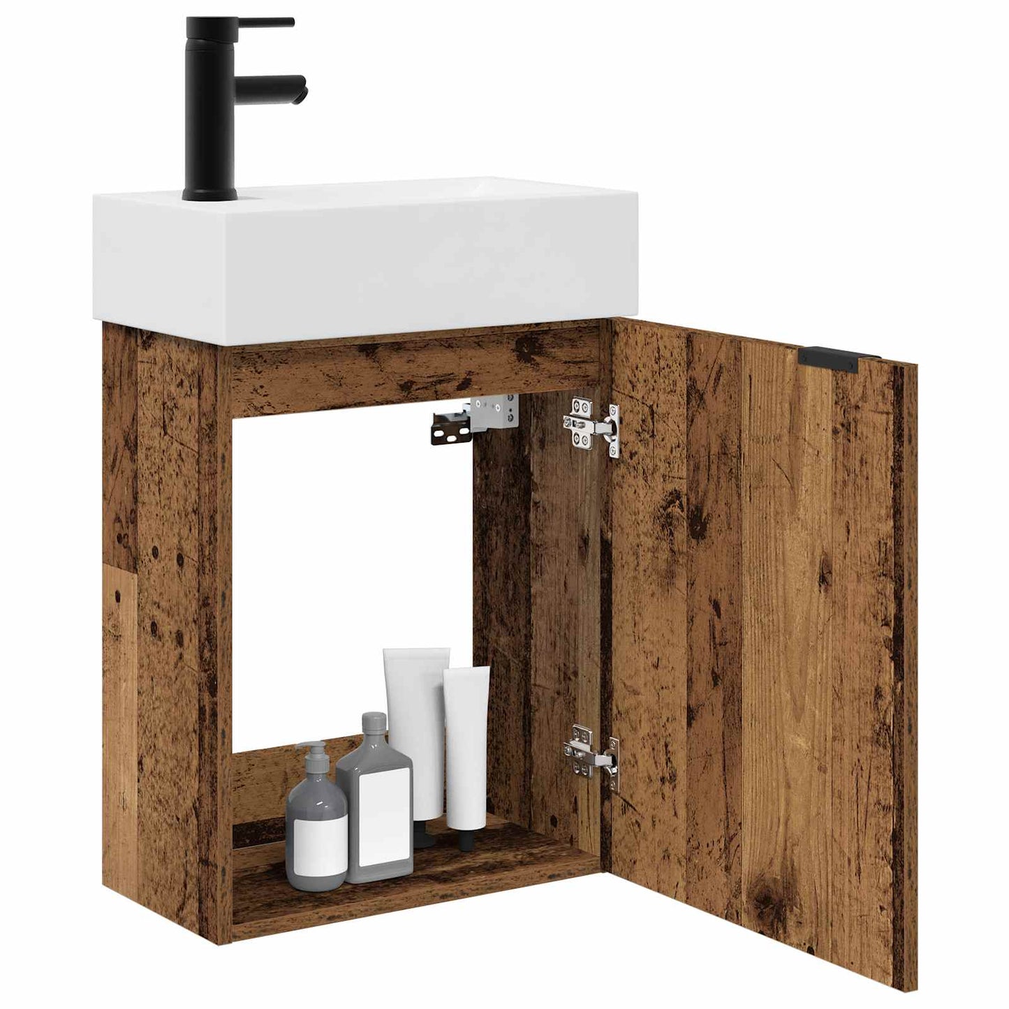 Fürdőszoba kádasztal csapteleppel Antik Fa 45,5 x 22,5 x 84 cm