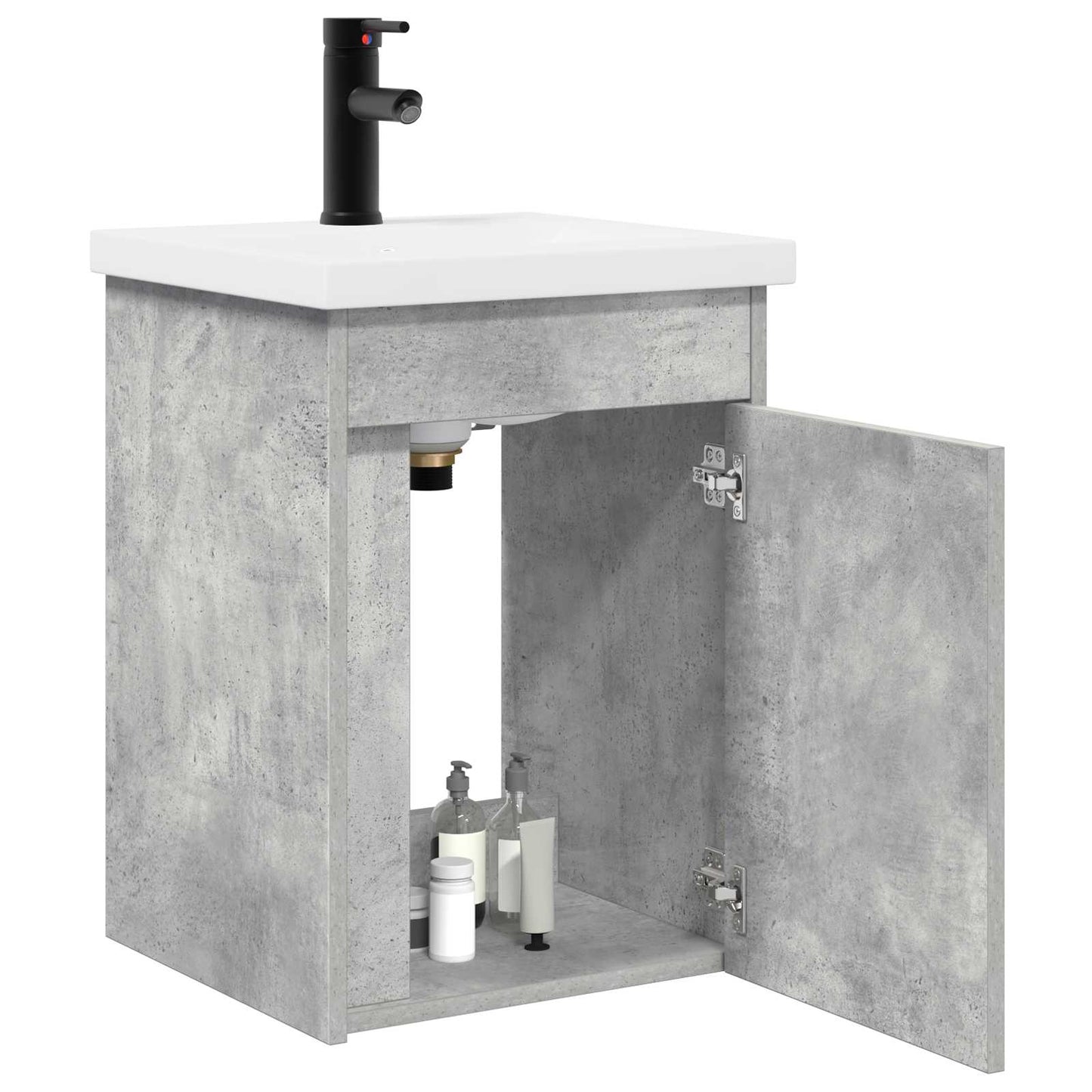 Fürdőszobai pultcsapteleppel Betonszürke 42 x 40 x 74,5 cm