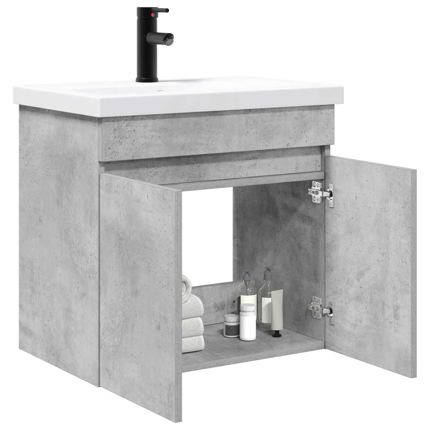Fürdőszoba kádasztal csapteleppel Betonszürke 61 x 40 x 74,5 cm