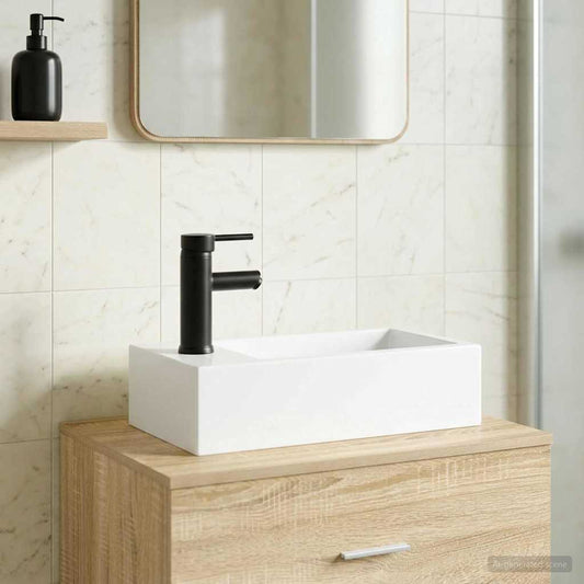 Fürdőszobai mosdókagyló Matt fekete 45,5 x 25,5 x 13 cm Fém