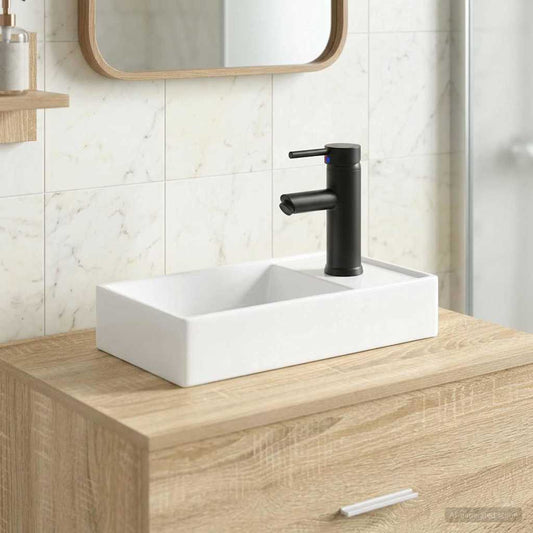 Fürdőszobai mosdókagyló Matt fekete 40,5 x 22,5 x 11,5 cm Fém