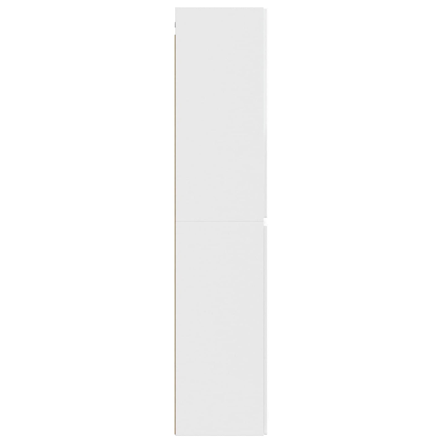 Fali Fürdőszoba Szekrény Magasfényű Fehér 33 x 34,5 x 160 cm