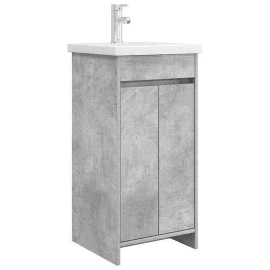 Fürdőszobai pult mosdóval Betonszürke 42 x 40 x 84,5 cm