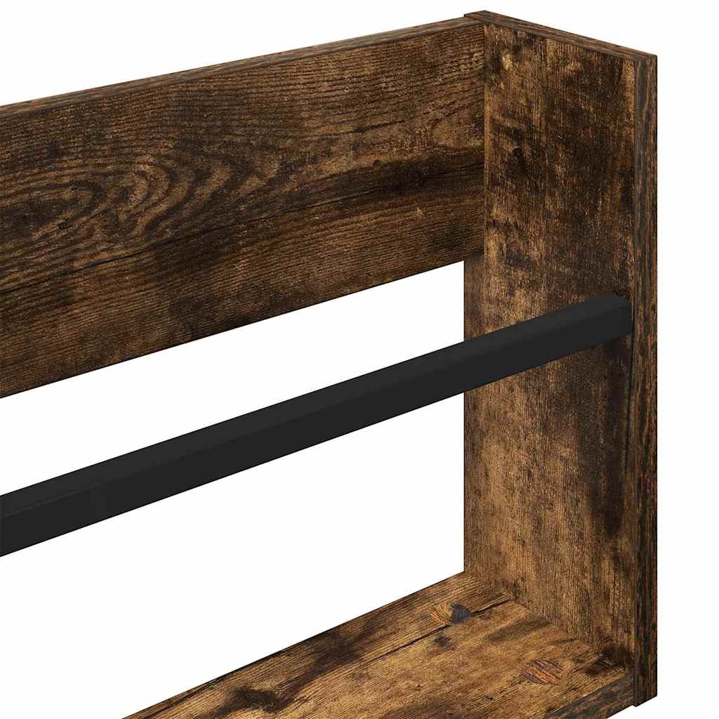 Magazin állvány 2 db Füstölt tölgy 60 x 12 x 30 cm Szerelt Fa