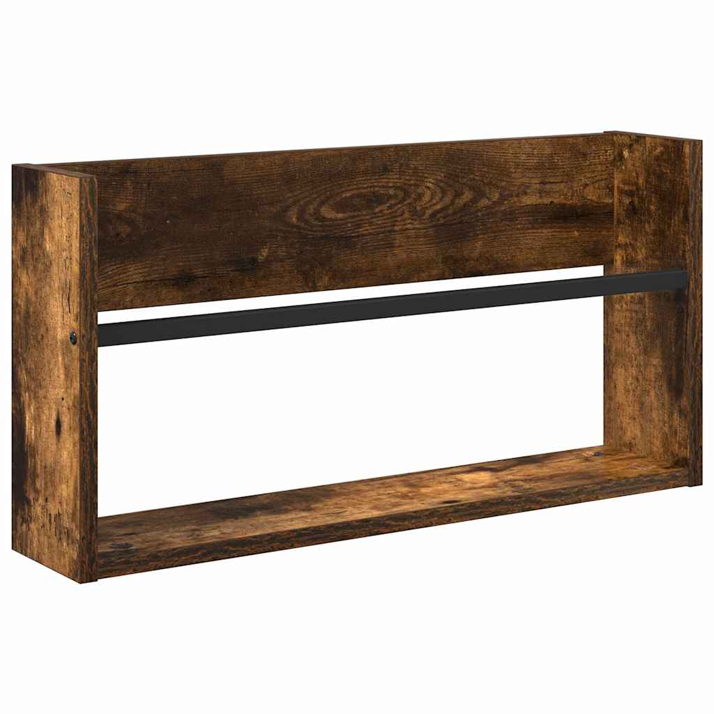 Magazin állvány 2 db Füstölt tölgy 60 x 12 x 30 cm Szerelt Fa
