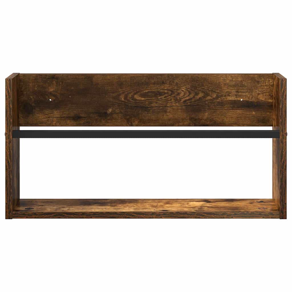 Magazin állvány 2 db Füstölt tölgy 60 x 12 x 30 cm Szerelt Fa