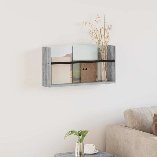 Magazin állvány polcokkal Szürke Sonoma 60 x 12 x 30 cm Faanyag