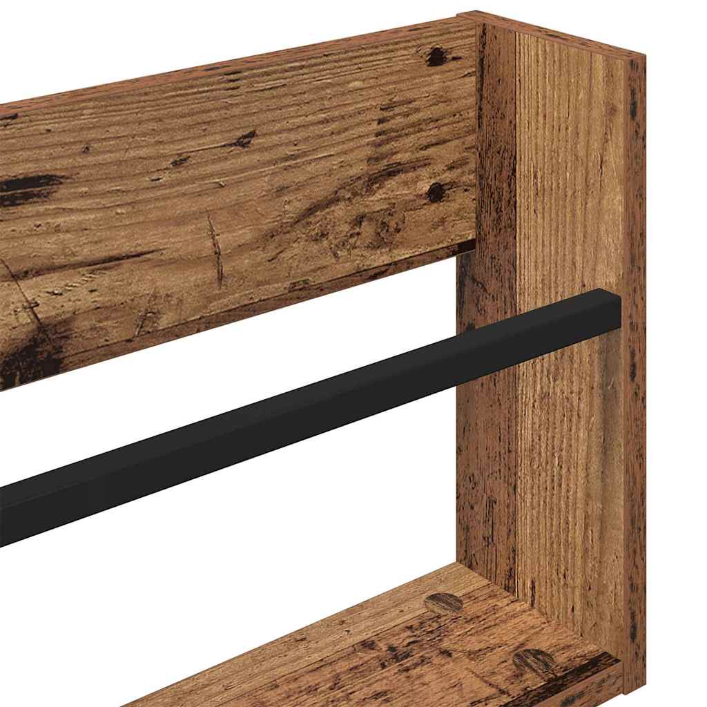 Magazin állvány 2 db Öreg fa 60 x 12 x 30 cm Szerelt Fa