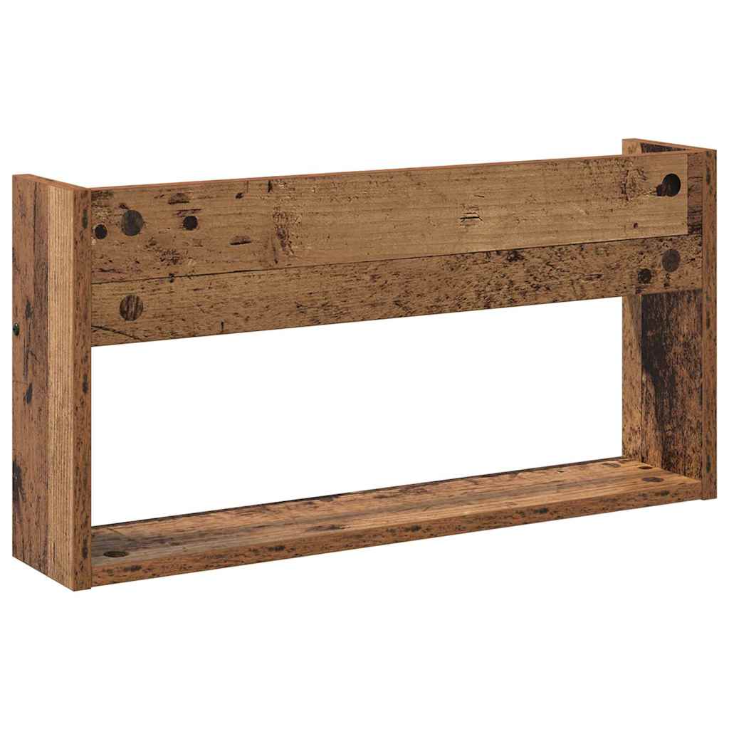 Magazin állvány 2 db Öreg fa 60 x 12 x 30 cm Szerelt Fa