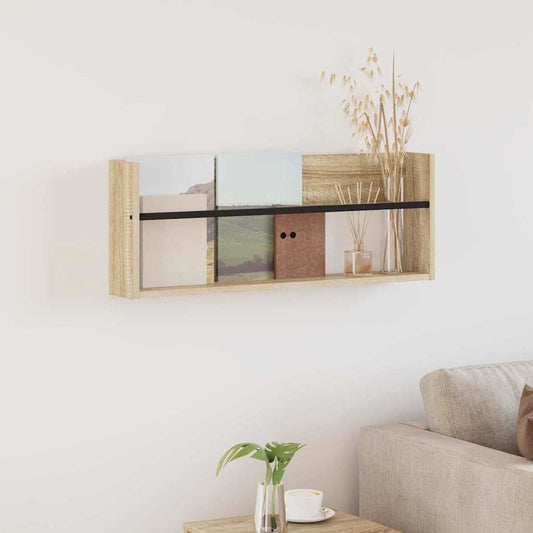 Magazin állvány polcokkal Sonoma tölgy 80 x 12 x 30 cm Faanyag