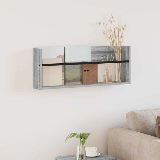 Magazin állvány polcokkal Szürke Sonoma 80 x 12 x 30 cm Faanyag