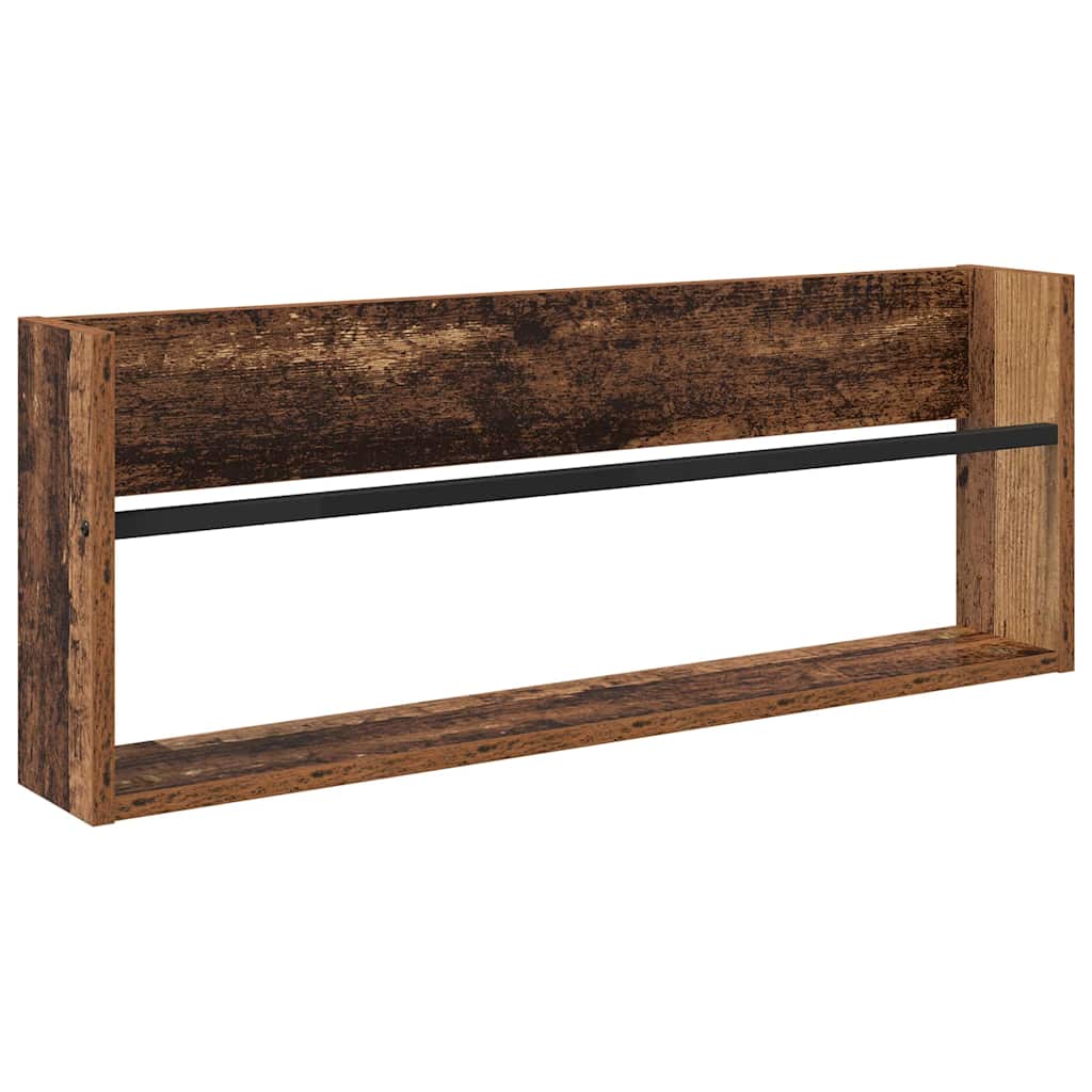 Magazin állvány 2 db Öreg fa 80 x 12 x 30 cm Szerelt Fa