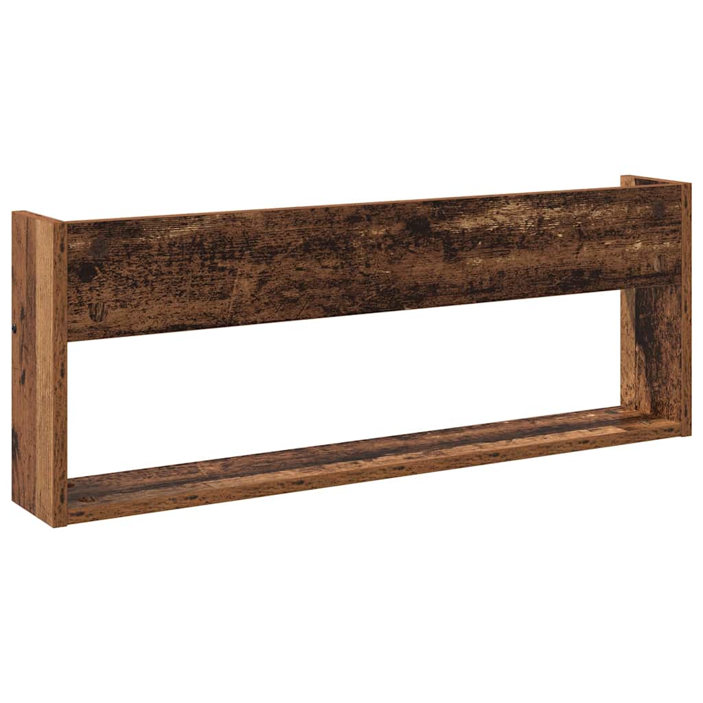 Magazin állvány 2 db Öreg fa 80 x 12 x 30 cm Szerelt Fa