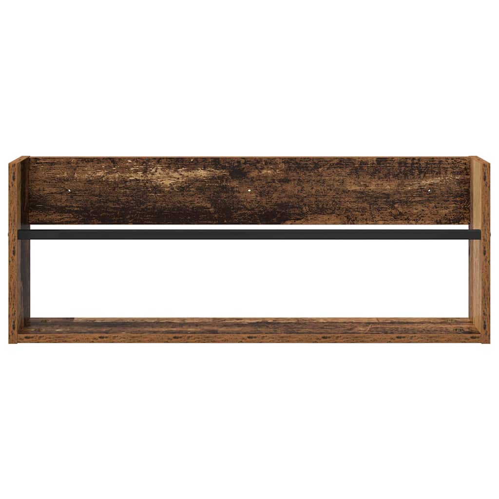Magazin állvány 2 db Öreg fa 80 x 12 x 30 cm Szerelt Fa
