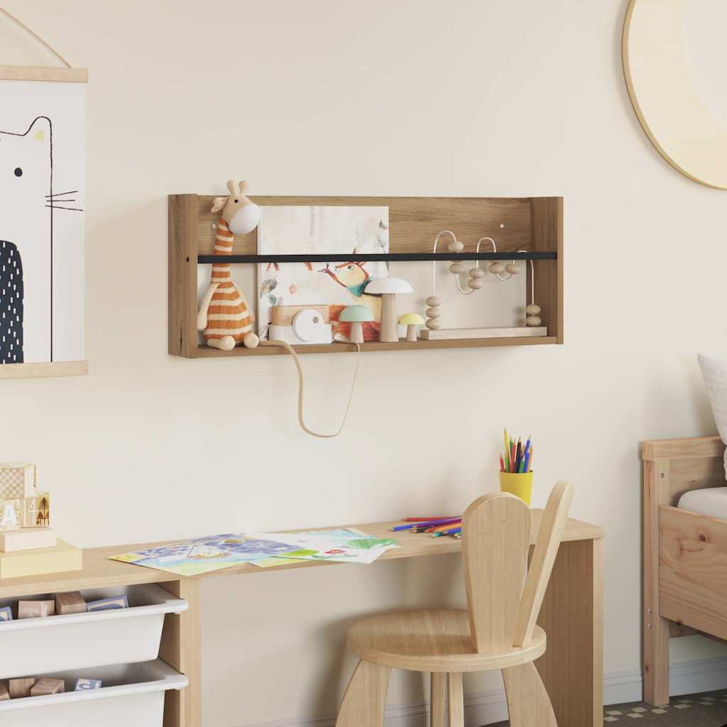Magazin állvány polcokkal Artisan tölgy 80 x 12 x 30 cm Faanyag