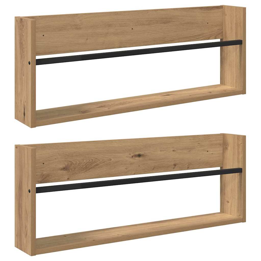 Magazin állvány 2 db Artisan tölgy 80 x 12 x 30 cm Szerelt Fa