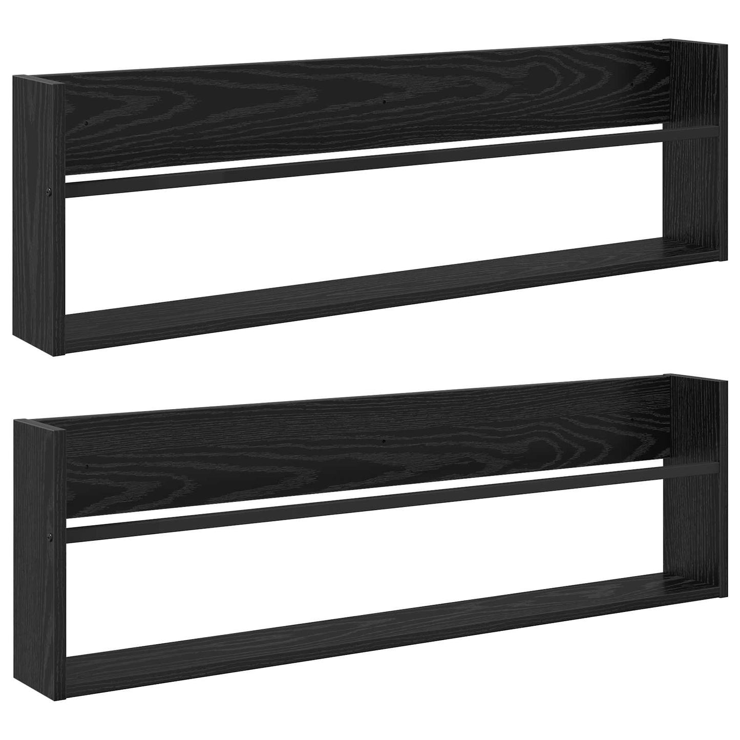 Magazin állvány 2 db Fekete tölgy 100 x 12 x 30 cm Szerelt Fa