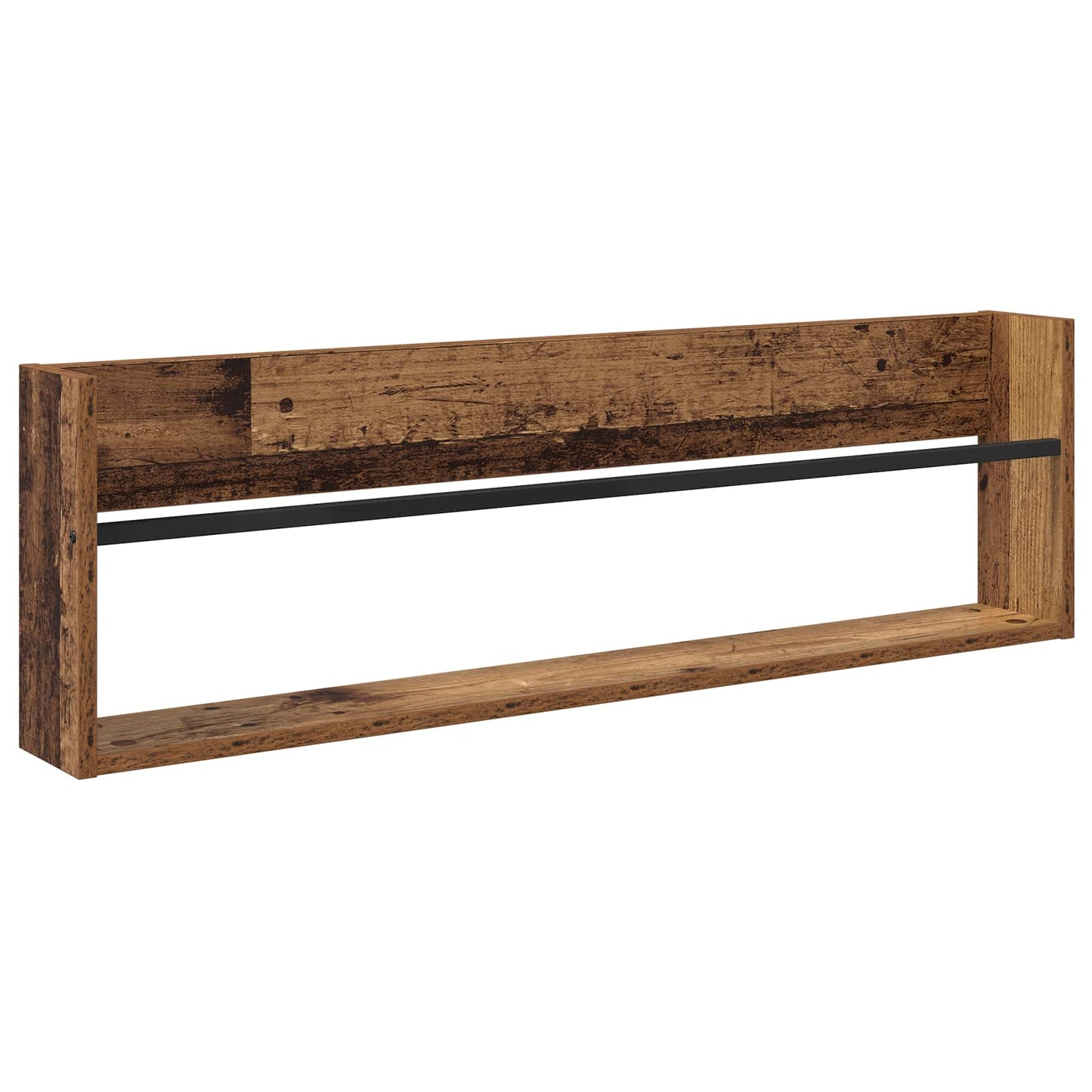 Magazin állvány polcokkal Öreg fa 100 x 12 x 30 cm Szerelt Fa