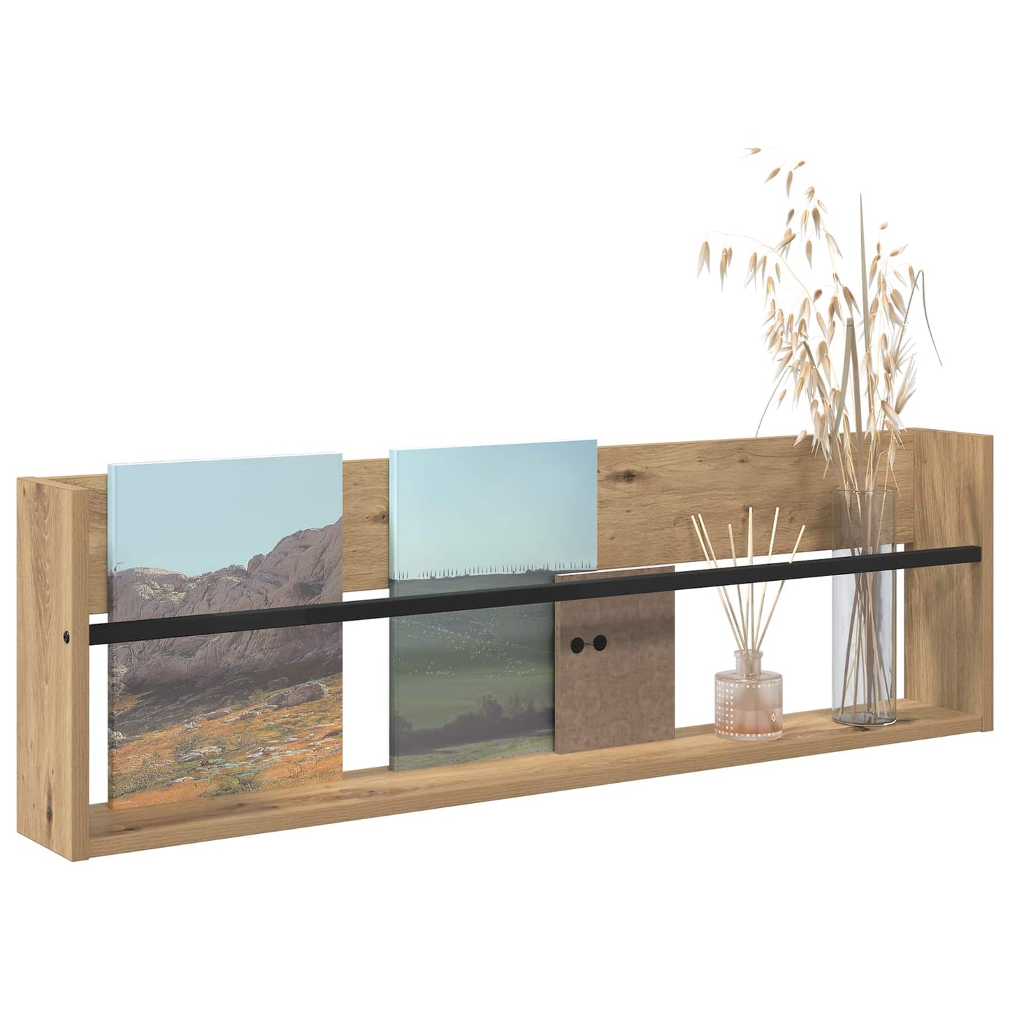 Magazin állvány Artisan tölgy 100 x 12 x 30 cm Szerelt Fa
