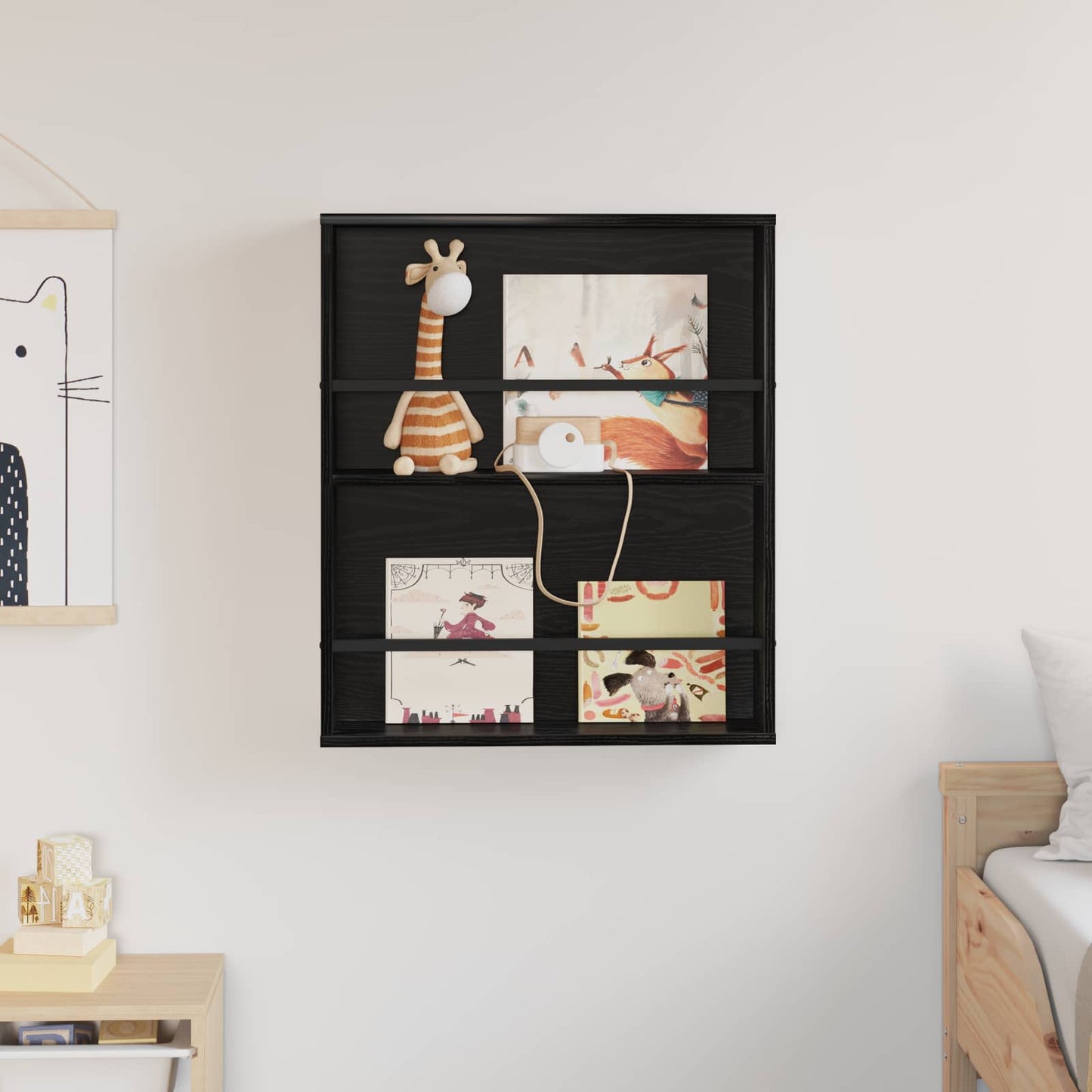 Magazin állvány Fekete tölgy 60 x 12 x 70 cm Szerelt Fa