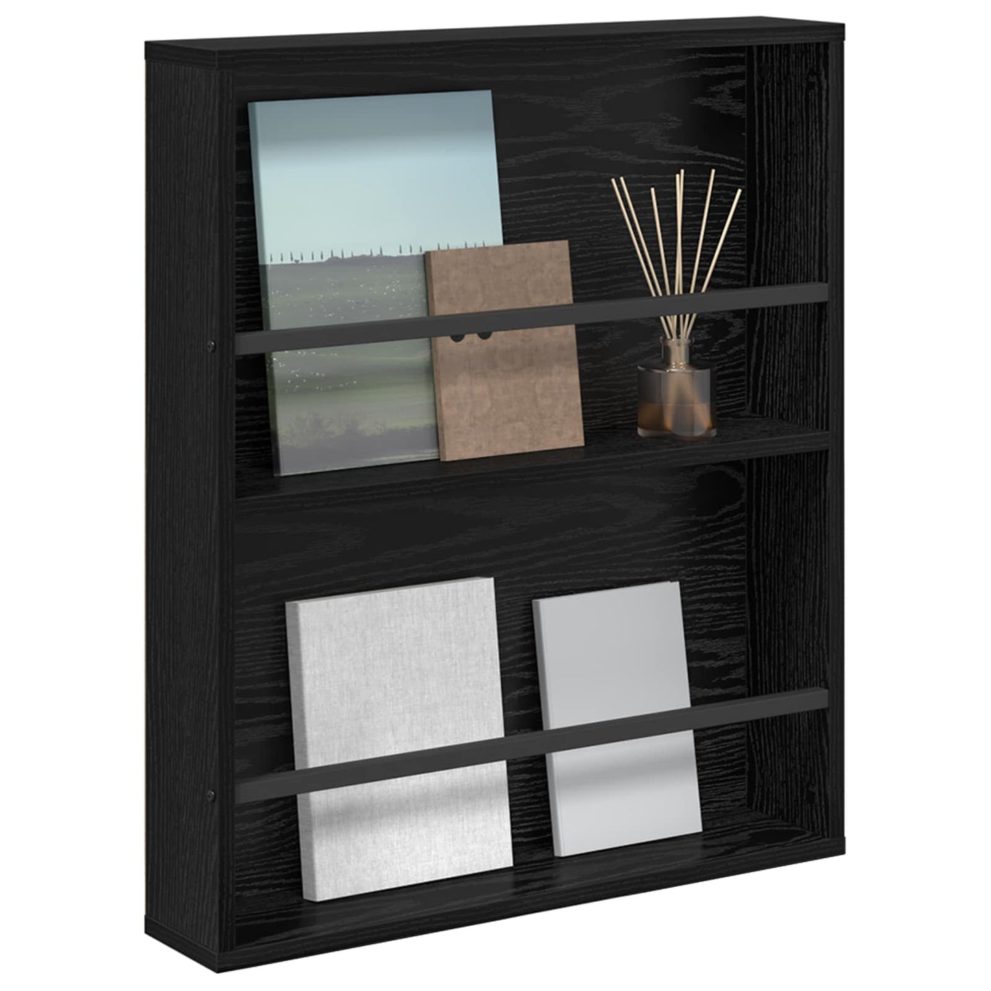 Magazin állvány Fekete tölgy 60 x 12 x 70 cm Szerelt Fa