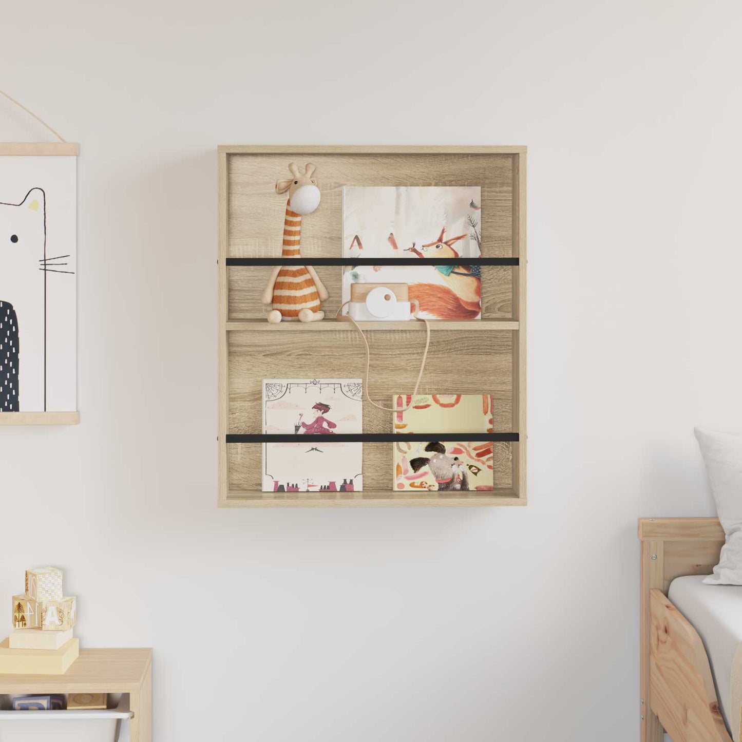 Magazin állvány Sonoma tölgy 60 x 12 x 70 cm Szerelt Fa