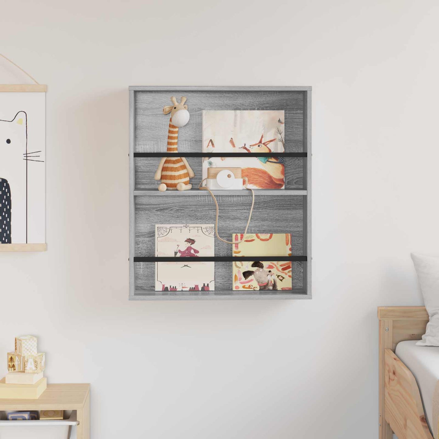 Magazin állvány Szürke Sonoma 60 x 12 x 70 cm Szerelt Fa