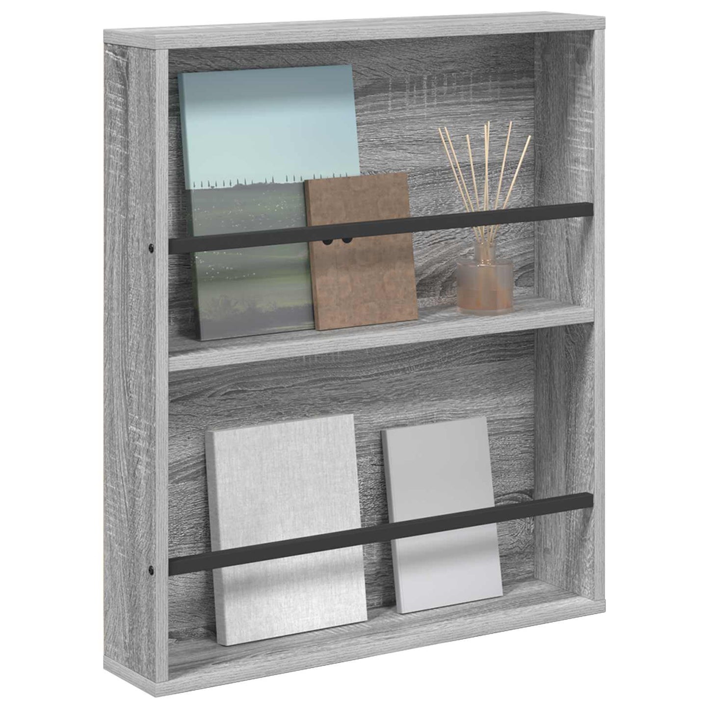 Magazin állvány Szürke Sonoma 60 x 12 x 70 cm Szerelt Fa