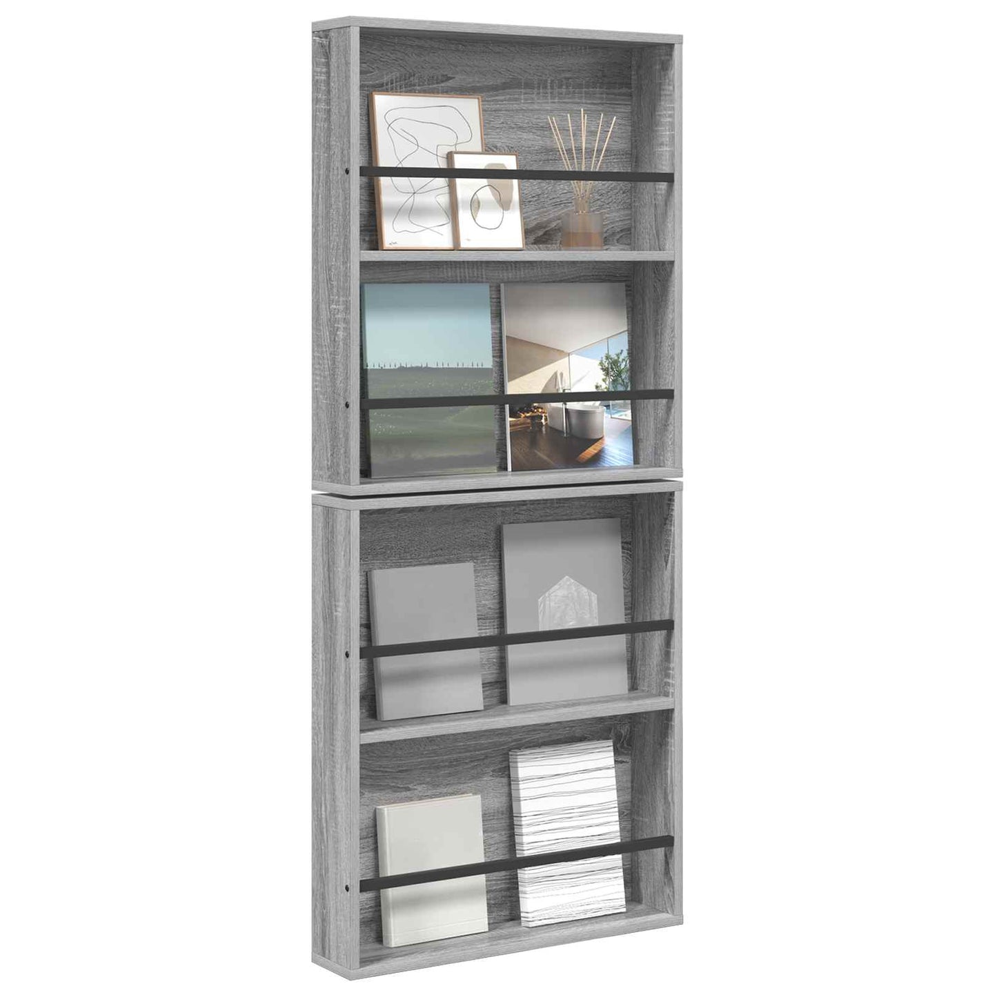 Magazin állvány 2 db Szürke Sonoma 60 x 12 x 70 cm Szerelt Fa