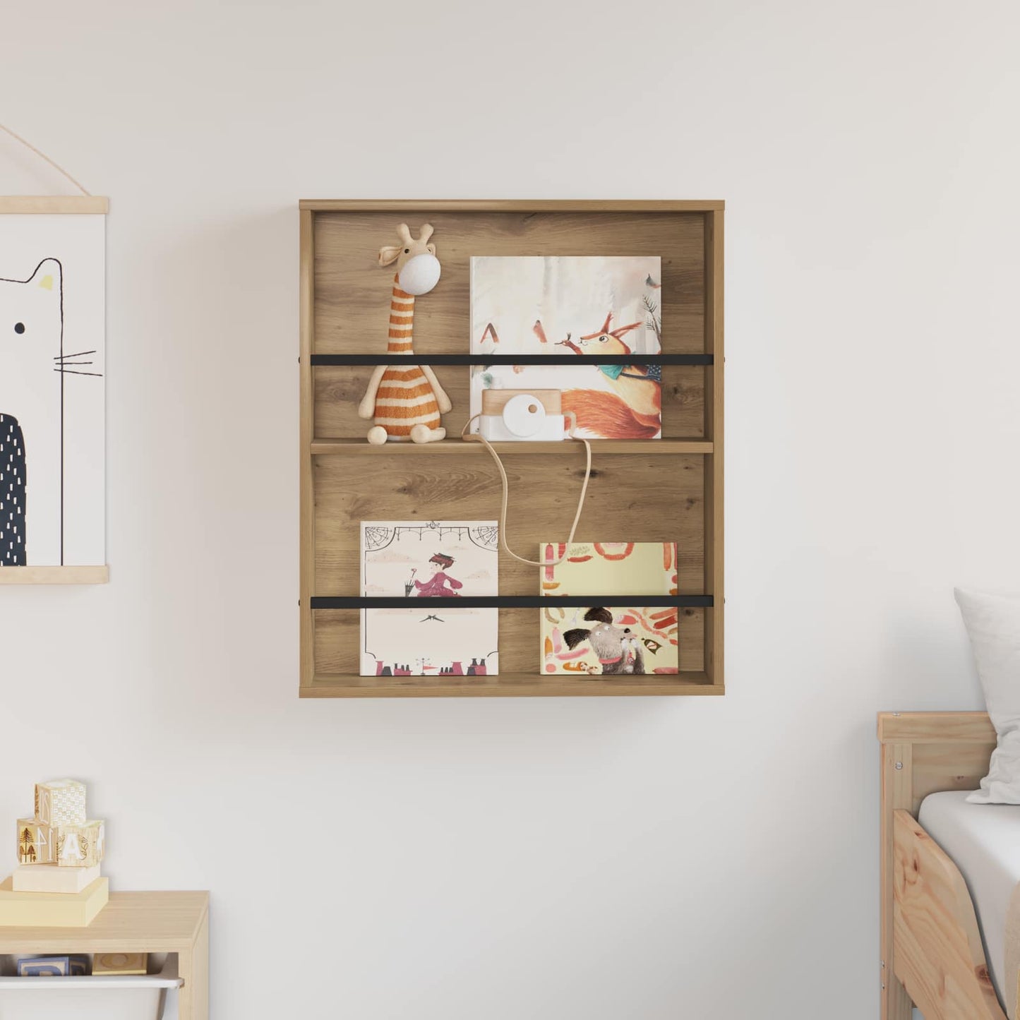 Magazin állvány Artisan tölgy 60 x 12 x 70 cm Szerelt Fa