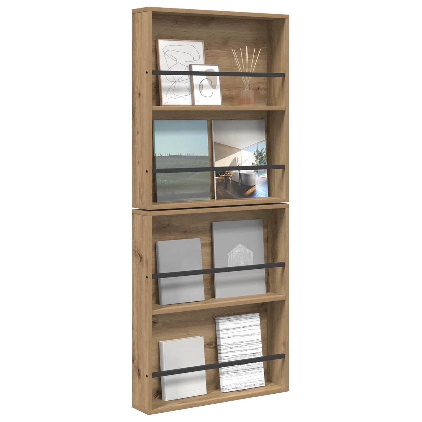 Magazin állvány 2 db Artisan tölgy 60 x 12 x 70 cm Szerelt Fa