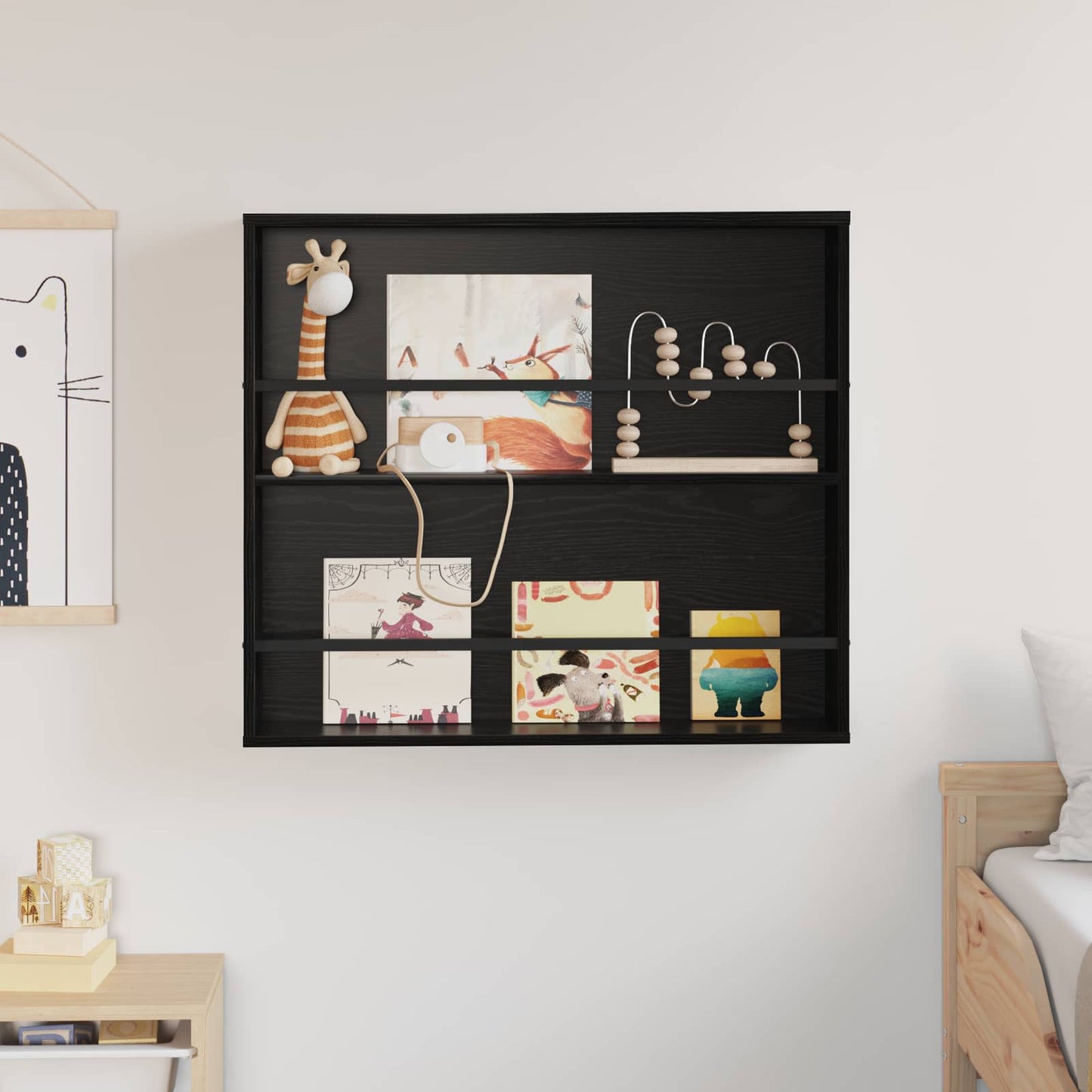 Magazin állvány Fekete tölgy 80 x 12 x 70 cm Szerelt Fa