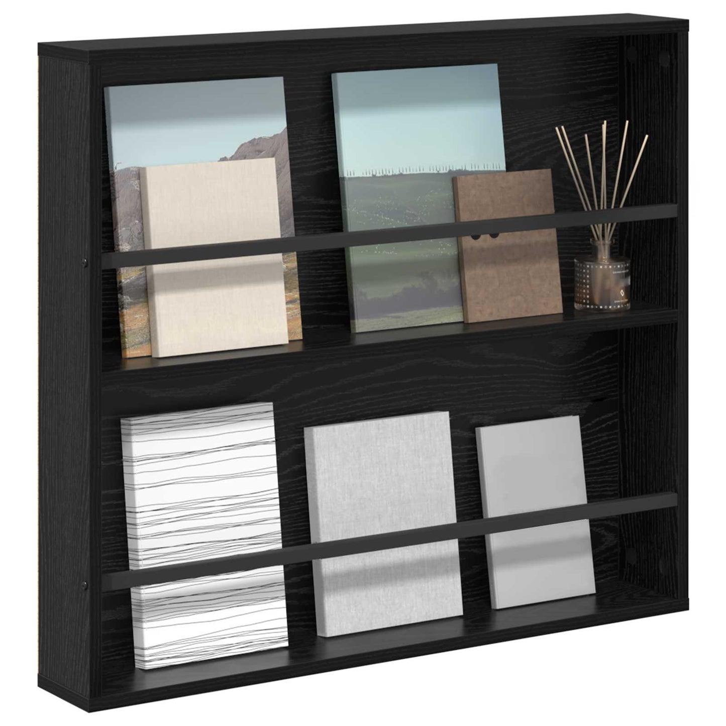Magazin állvány Fekete tölgy 80 x 12 x 70 cm Szerelt Fa