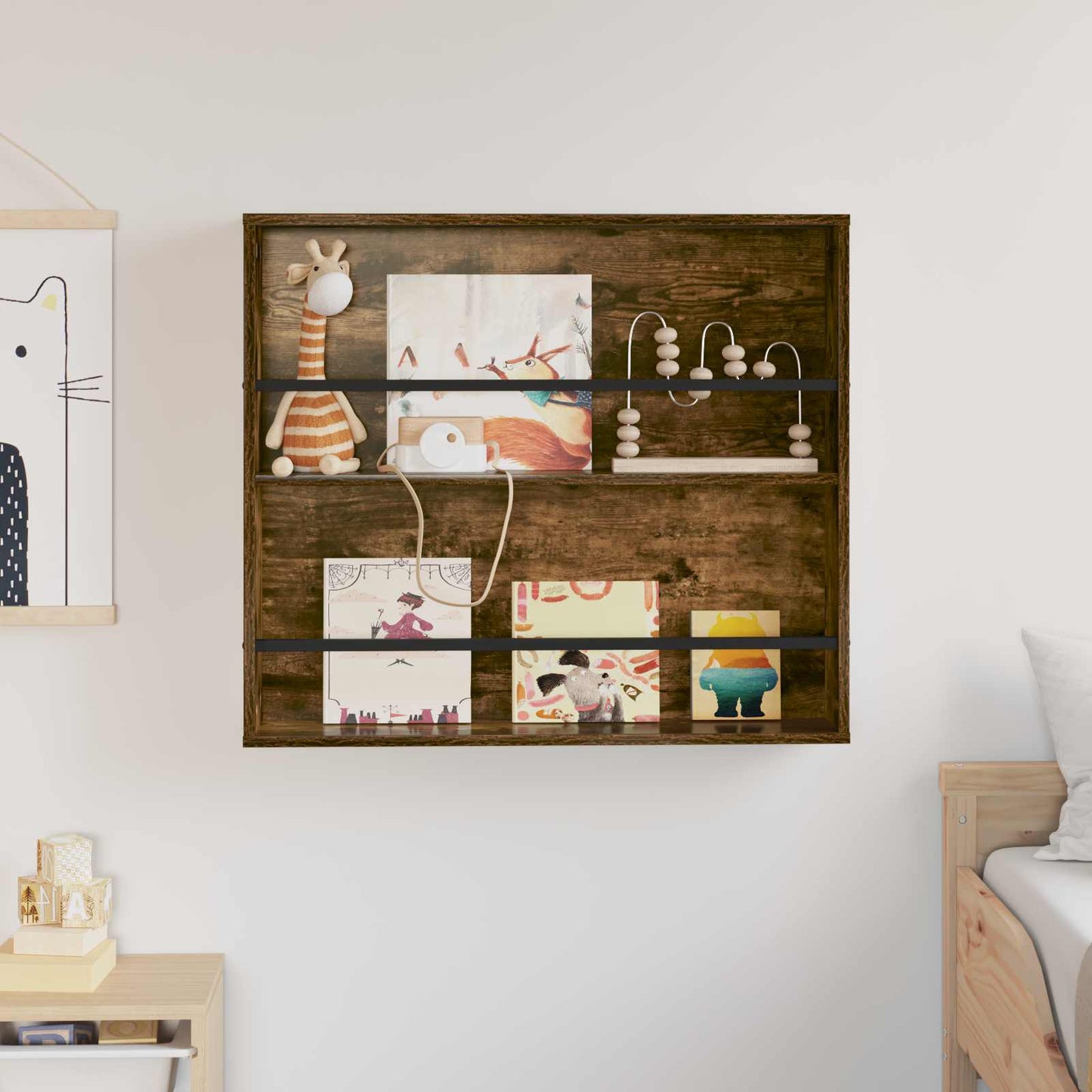 Magazin állvány Füstölt tölgy 80 x 12 x 70 cm Szerelt Fa