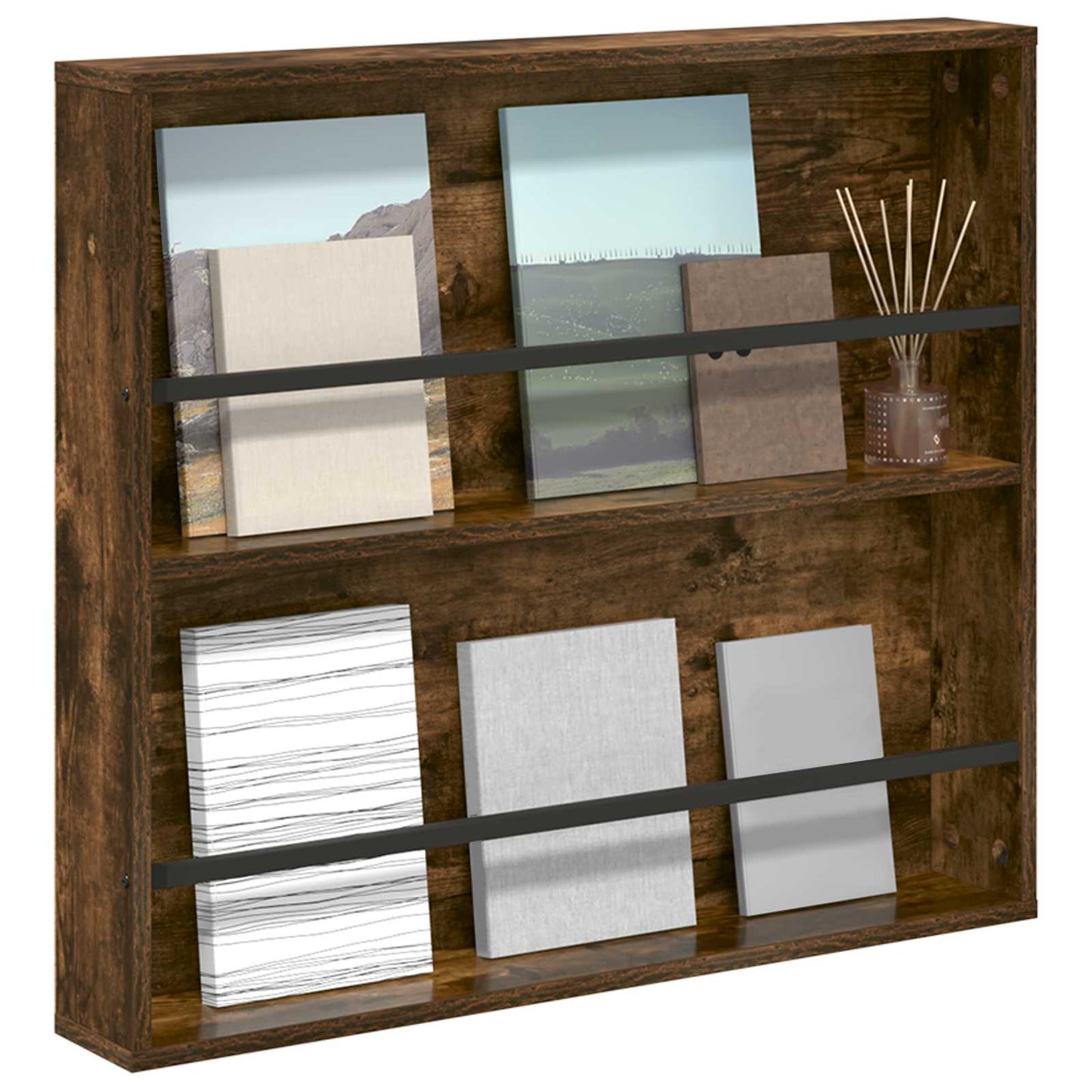 Magazin állvány Füstölt tölgy 80 x 12 x 70 cm Szerelt Fa
