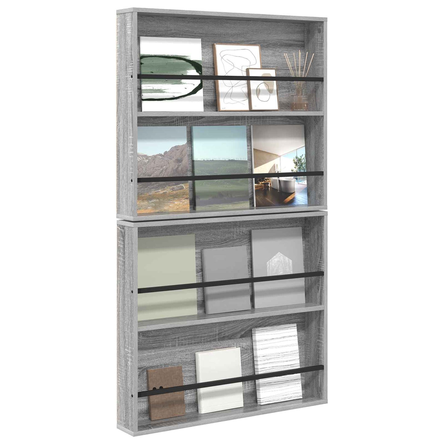 Magazin állvány 2 db Szürke Sonoma 80 x 12 x 70 cm Szerelt Fa