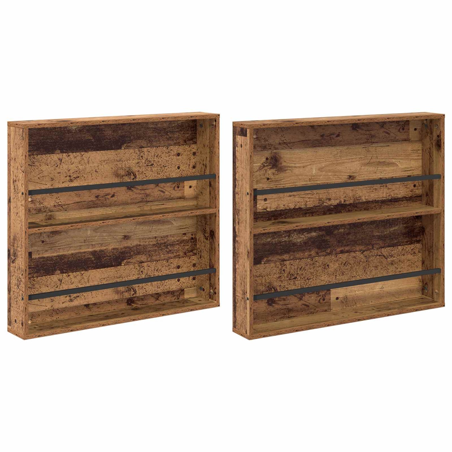 Magazin állvány 2 db Öreg fa 80 x 12 x 70 cm Szerelt Fa
