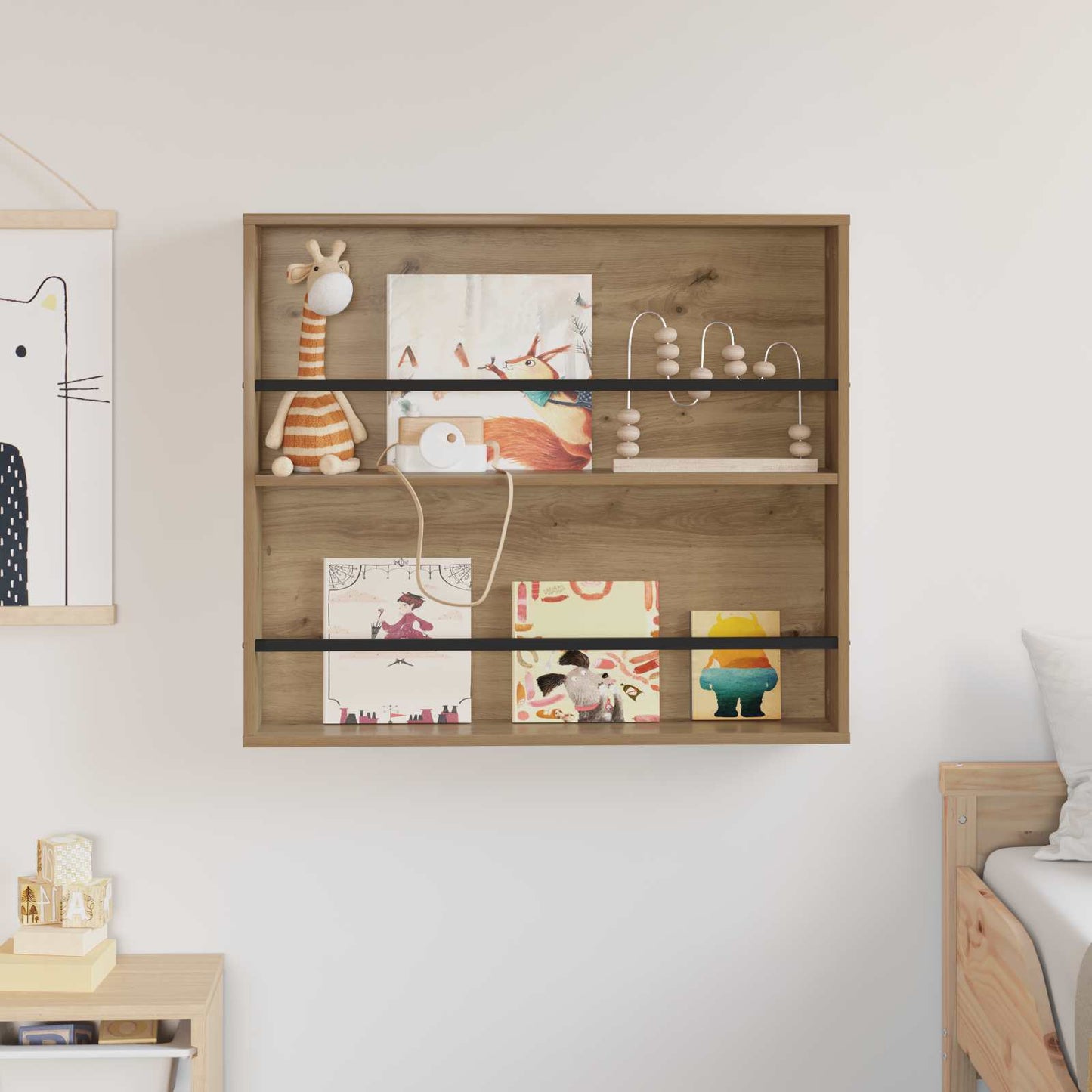 Magazin állvány Artisan tölgy 80 x 12 x 70 cm Szerelt Fa