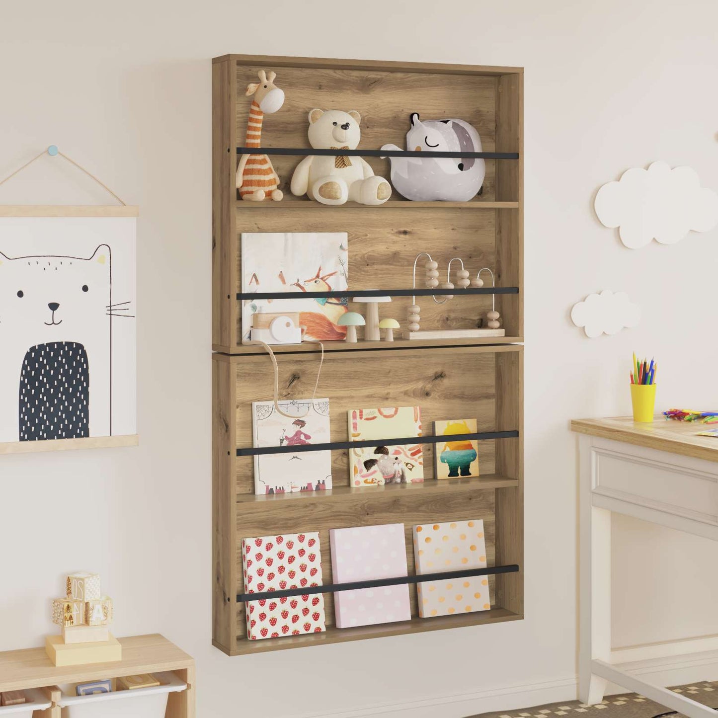 Magazin állvány 2 db Artisan tölgy 80 x 12 x 70 cm Faanyag