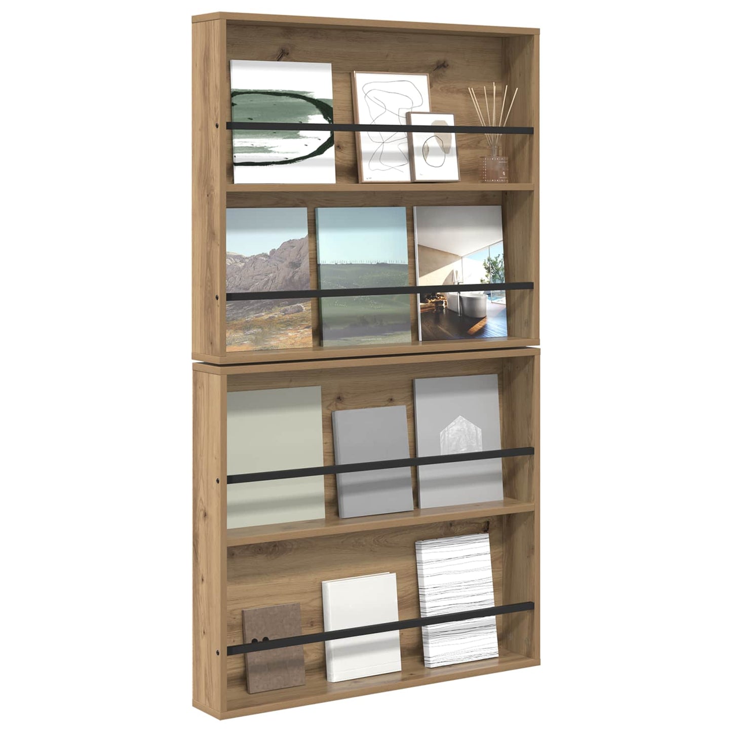 Magazin állvány 2 db Artisan tölgy 80 x 12 x 70 cm Faanyag