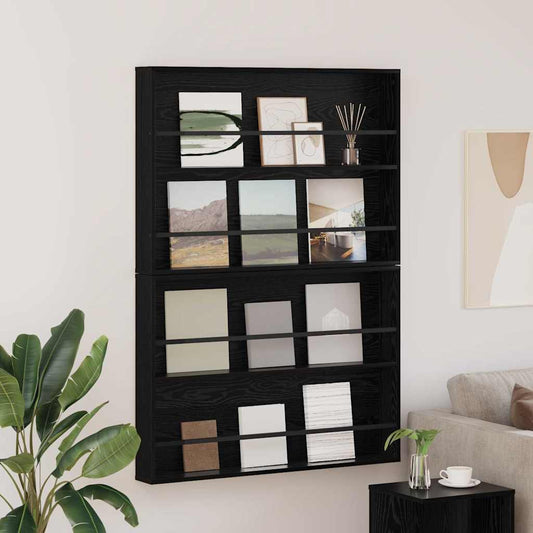 Magazin állvány 2 pcs Fekete tölgy 100 x 12 x 70 cm Faanyag